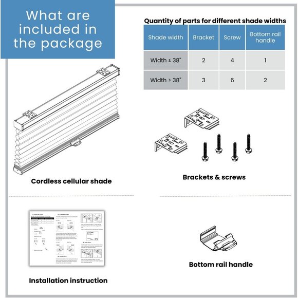 Cellular Honeycomb Cordless Shade Light Filtering White 34.5" W x 72" H - Picture 7 of 8